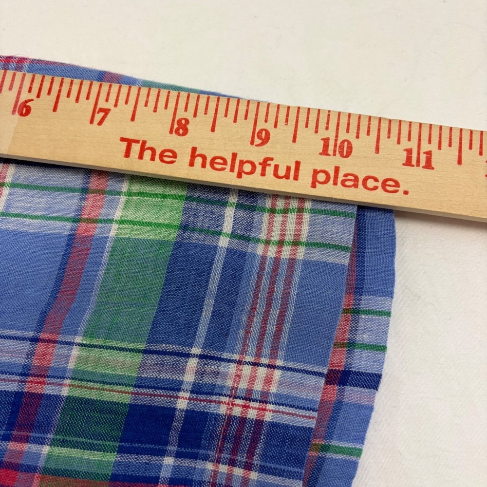 Ralph Lauren Linen Plaid Shirt XL Preppy Blue Button Down Short Sleeve Mens Top - Picture 9 of 11